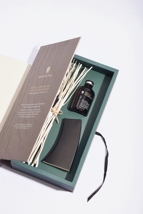Rose Geranium and Rosewood Home Fragrance Diffuser Set - Banyan Tree Gallery