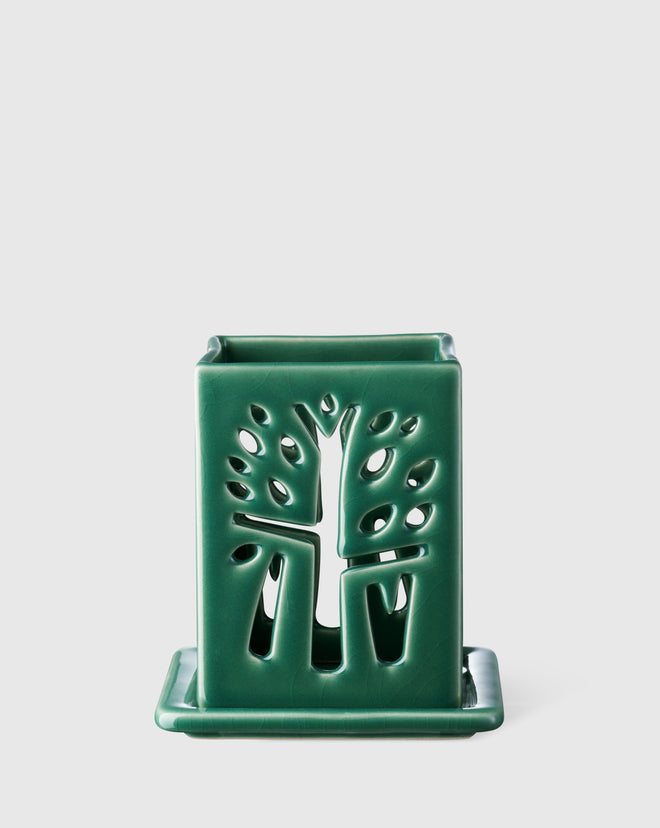 Banyan Tree Candle Holder - M - Green - Banyan Tree Gallery