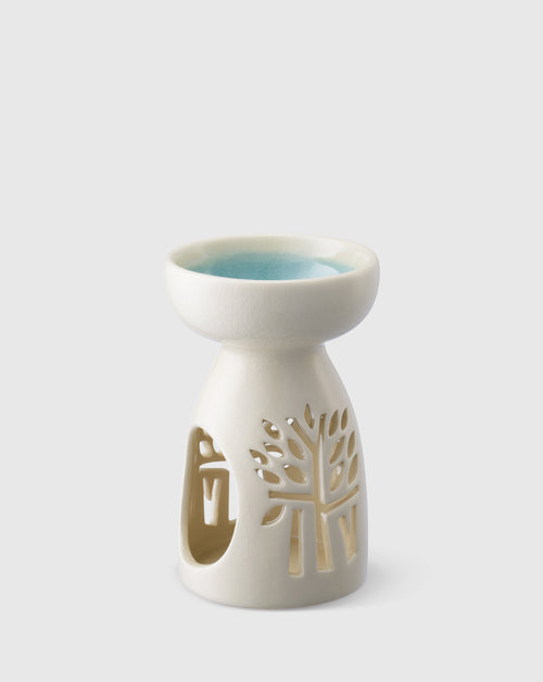 White Ceramic Oil Burner - Medium - Banyan Tree Gallery