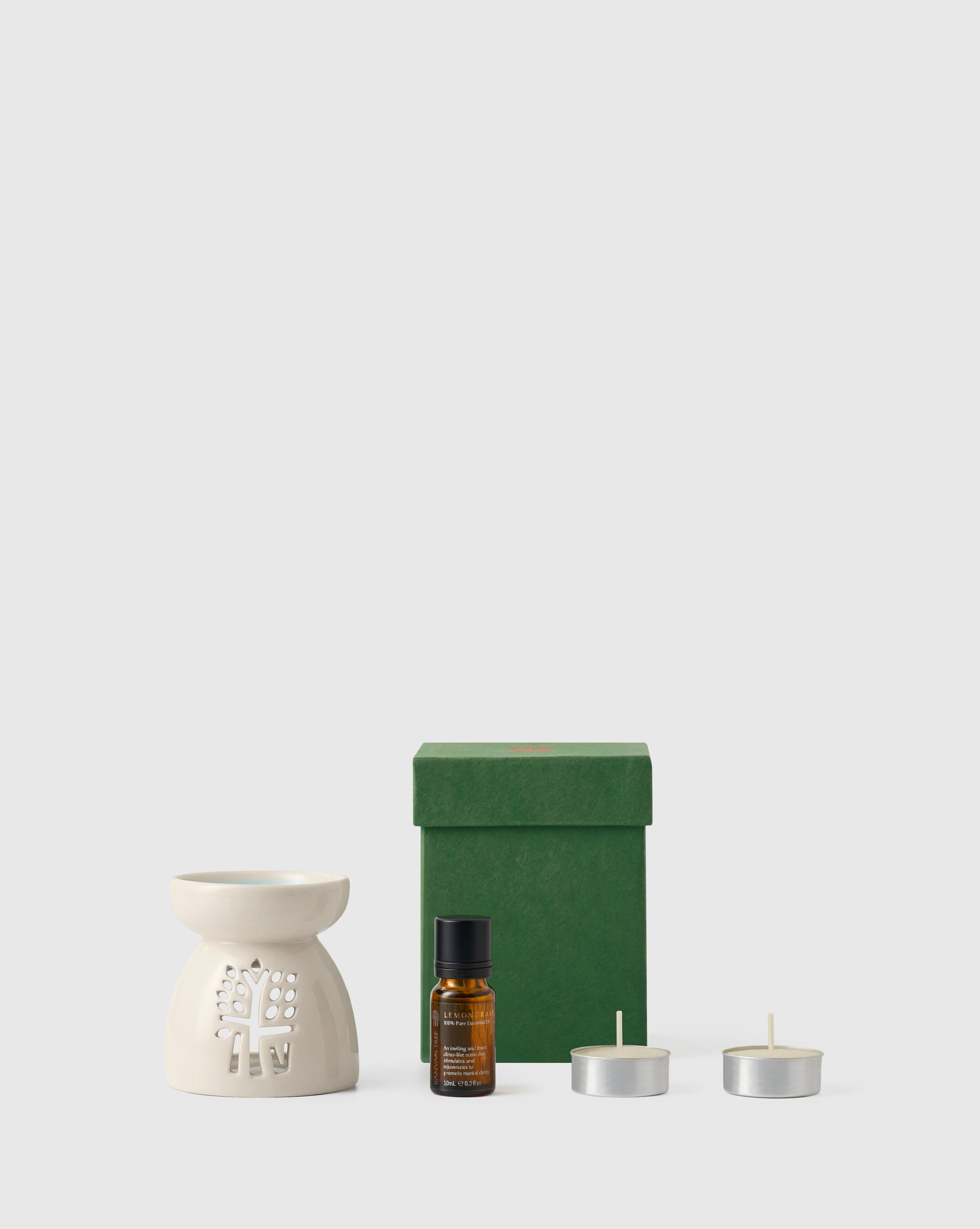 White Ceramic Oil Burner - Medium | Banyan Tree Essentials