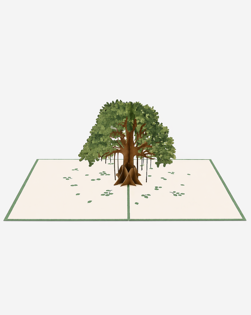 Banyan Tree Handcut Paper Card - Free Gift
