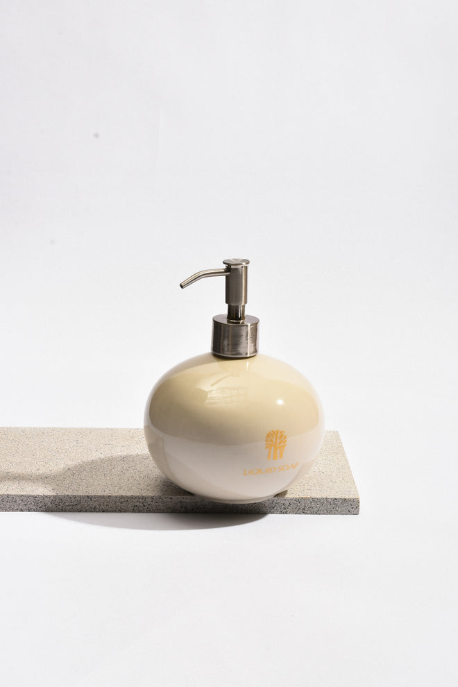 Banyan Tree Ceramic Liquid Soap Dispenser in Ivory - Banyan Tree Gallery