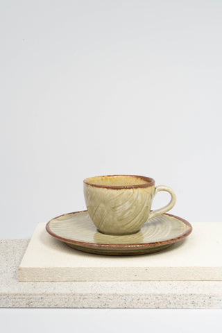 Green Celadon Espresso Cup and Saucer