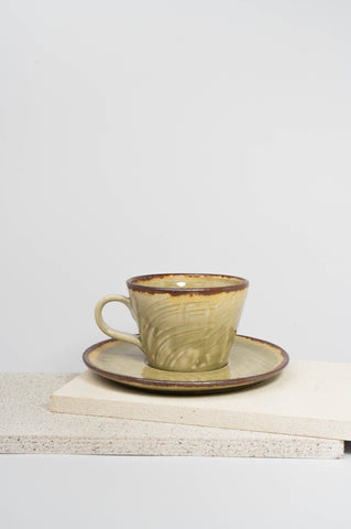 Green Celadon Espresso Cup and Saucer