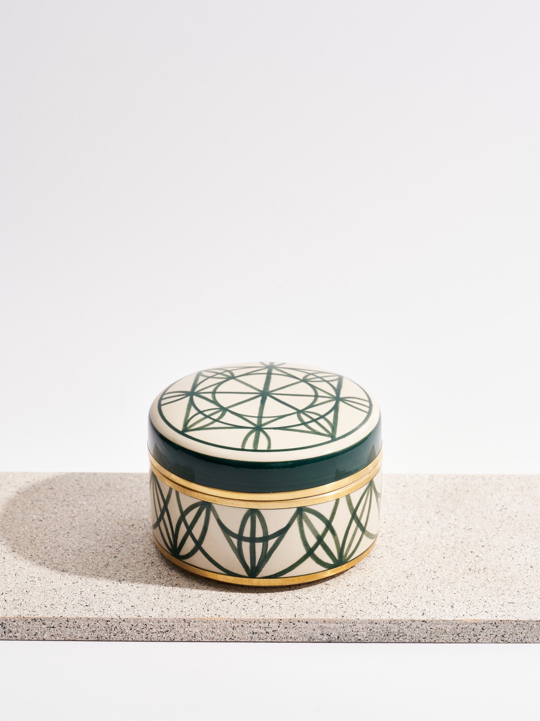 Thai Chamanard Natural Soy Wax Candle in Hand-painted Ceramic Container